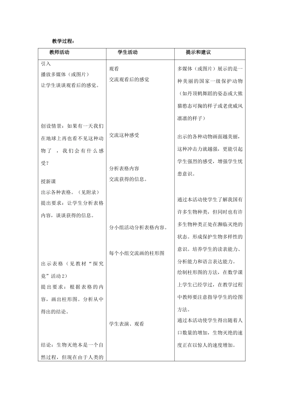 七年级生物上册《4.3 保护物种多样性》教案2 翼教版_第2页