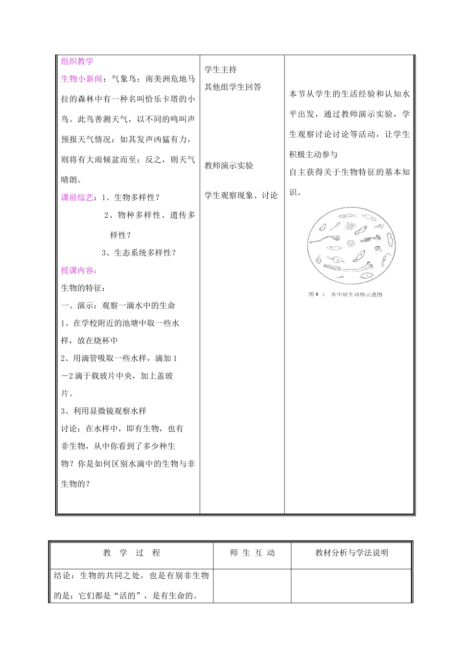 七年级生物上册《第一节形形色色的生物》教案2 北师大版_第2页
