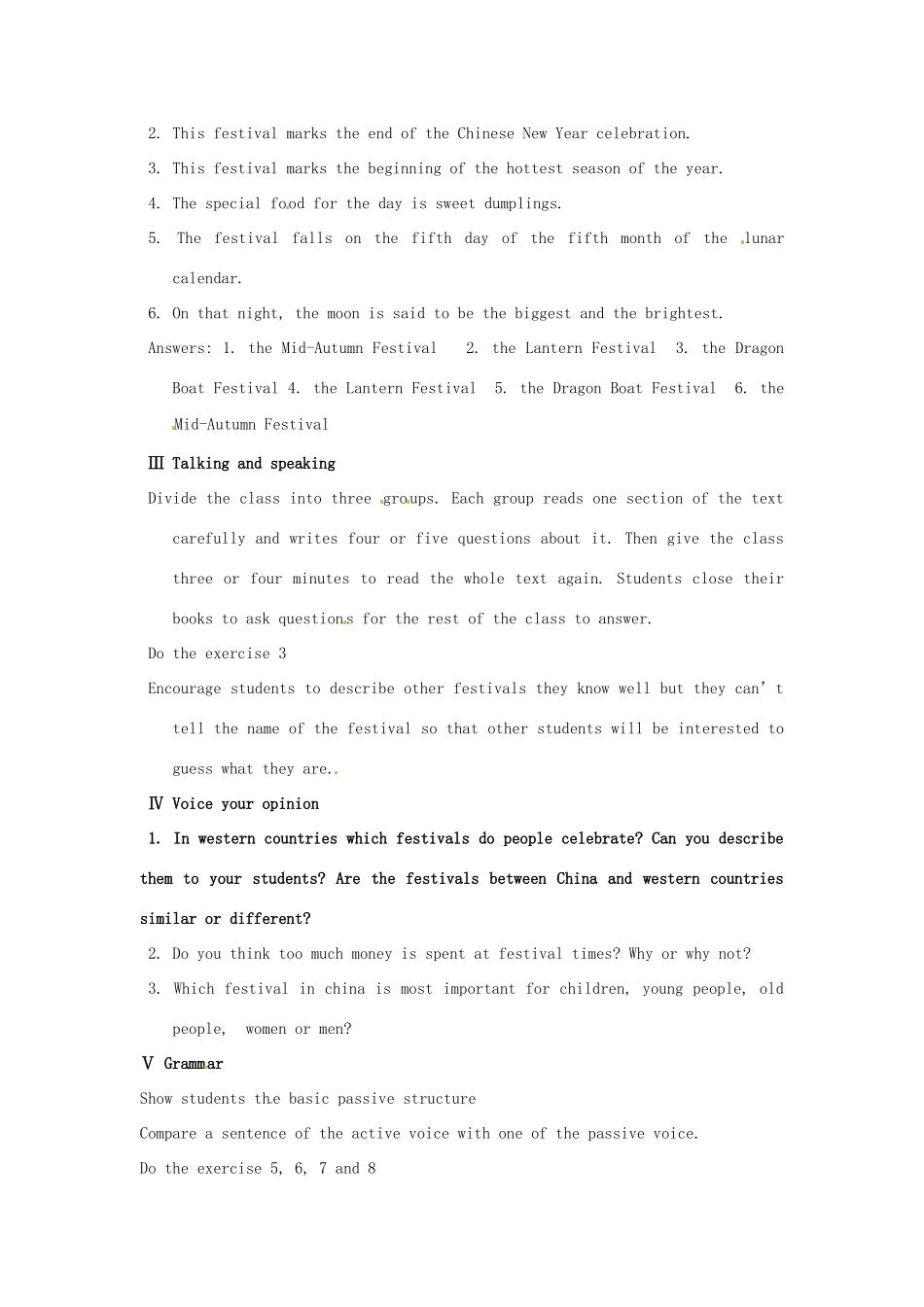 北京市房山区周口店中学高中英语《Unit 3 Celebration-Lesson 1》教案 北师大版必修1_第2页