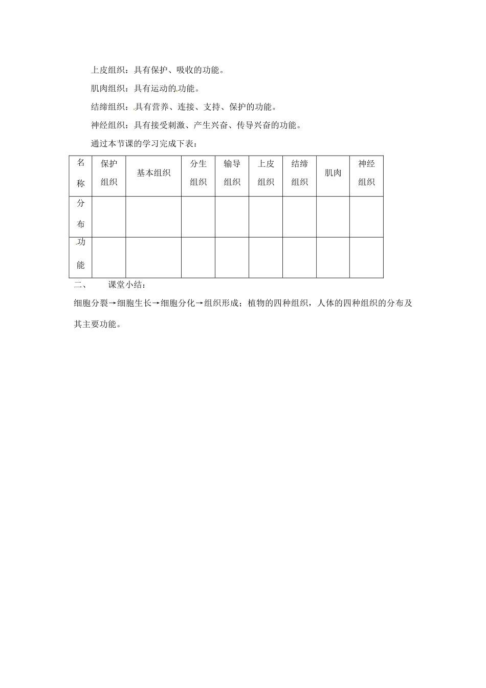 七年级生物上册 2.4.1 细胞的分裂与分化教案3 苏教版-苏教版初中七年级上册生物教案_第3页