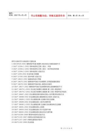 农业机械标准大全