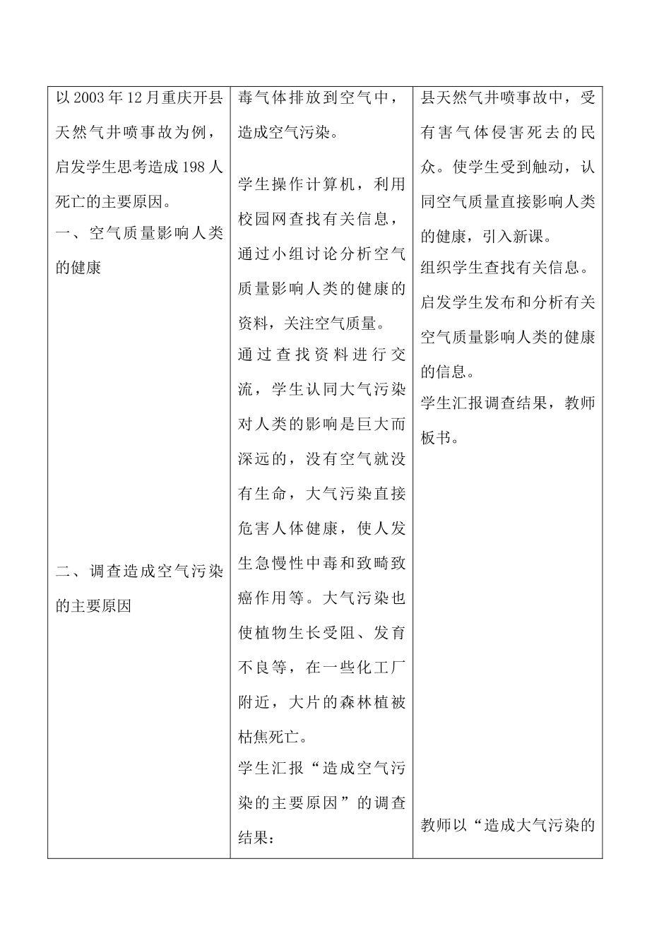 鲁科版八年级生物空气质量与健康教案_第2页