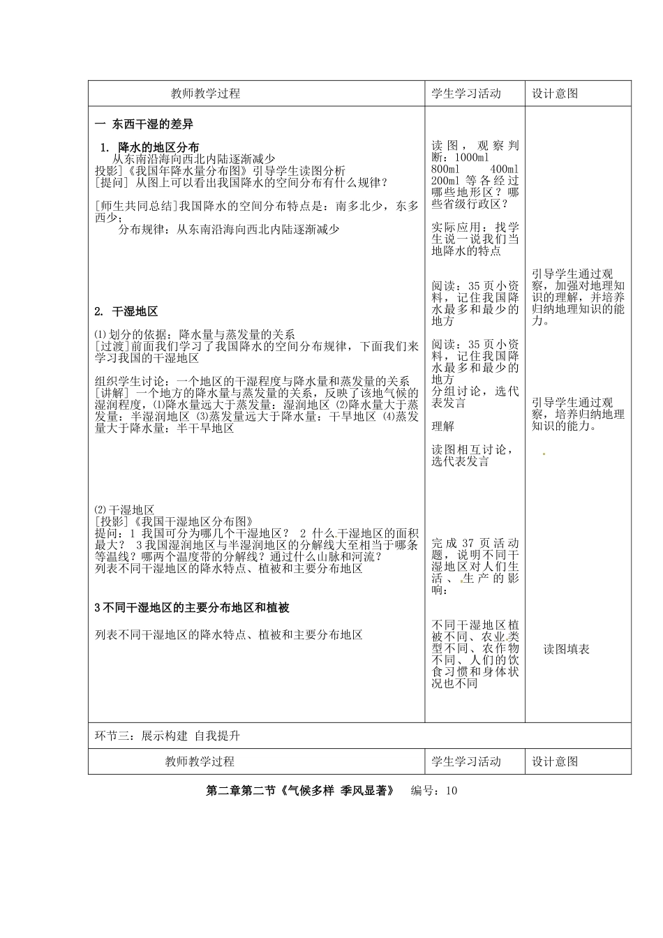 山东省临沭县第三初级中学八年级地理上册《2.2气候多样 季风显著》教案二_第2页