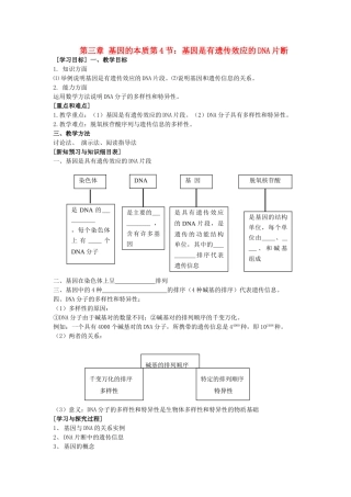 高中生物 《基因是有遗传效应的DNA片段》教案7 新人教版必修2