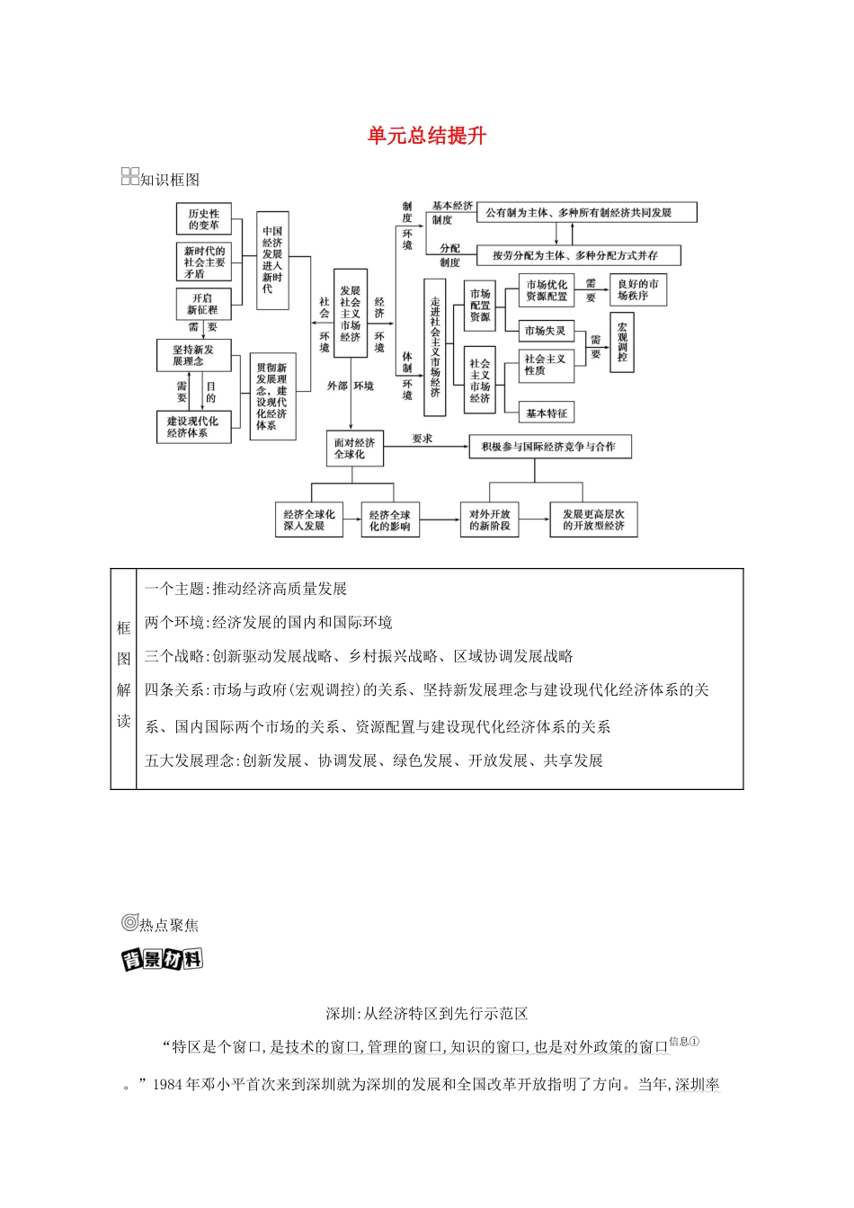 （山西版）高考政治一轮复习 第四单元 发展社会主义市场经济 单元总结提升教案-山西版高三全册政治教案_第1页