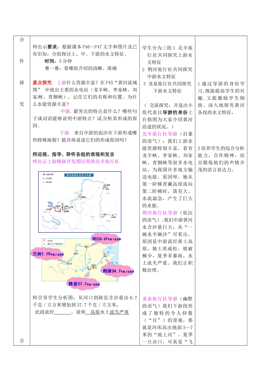 山东省滕州市大坞镇大坞中学八年级地理上册 2.3 中国的河流和湖泊教案 （新版）商务星球版_第3页