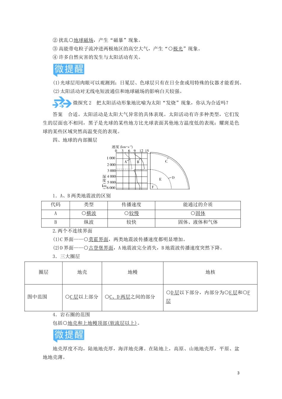 高考地理总复习 第一章 行星地球 第二节 地球的宇宙环境和地球的圈层结构讲义（含解析）新人教版-新人教版高三全册地理教案_第3页