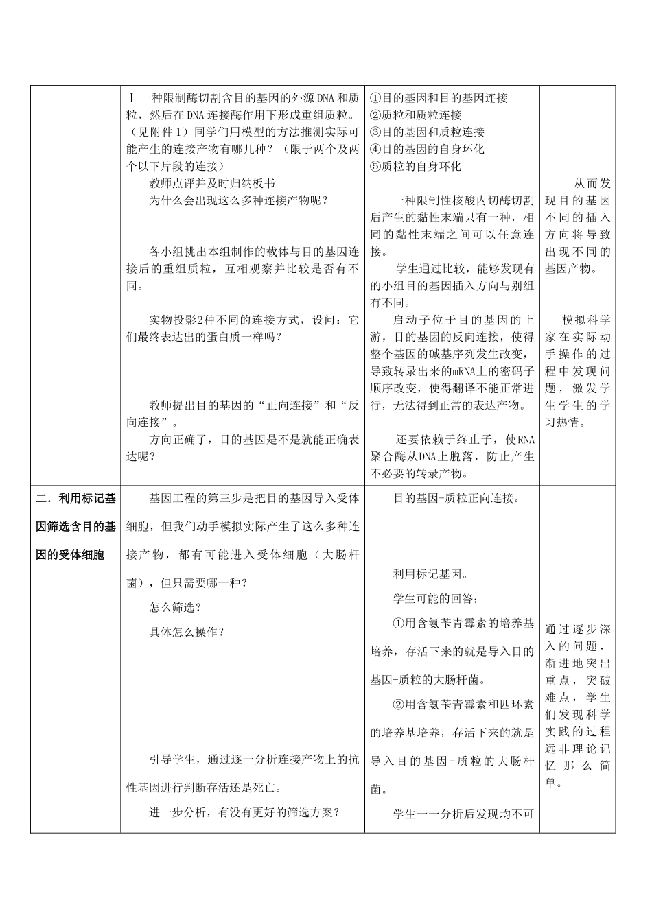高中生物 1.2《基因基本操作程序—基因表达载体的构建》教学设计 新人教版选修3-新人教版高二选修3生物教案_第3页