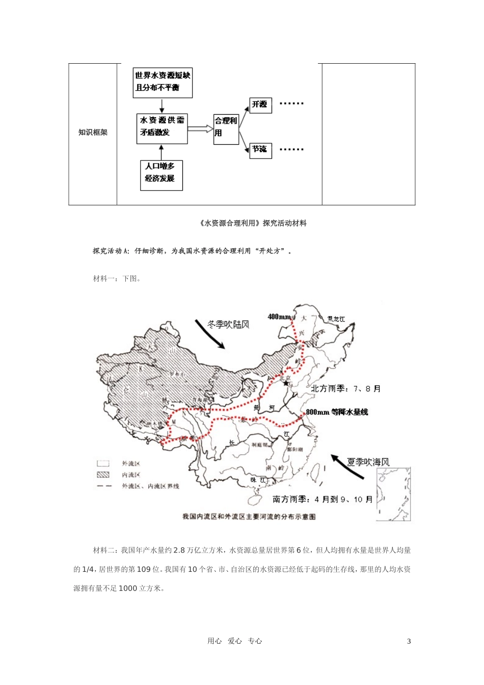 高考地理《水资源的合理利用》说课稿 新人教版必修1_第3页