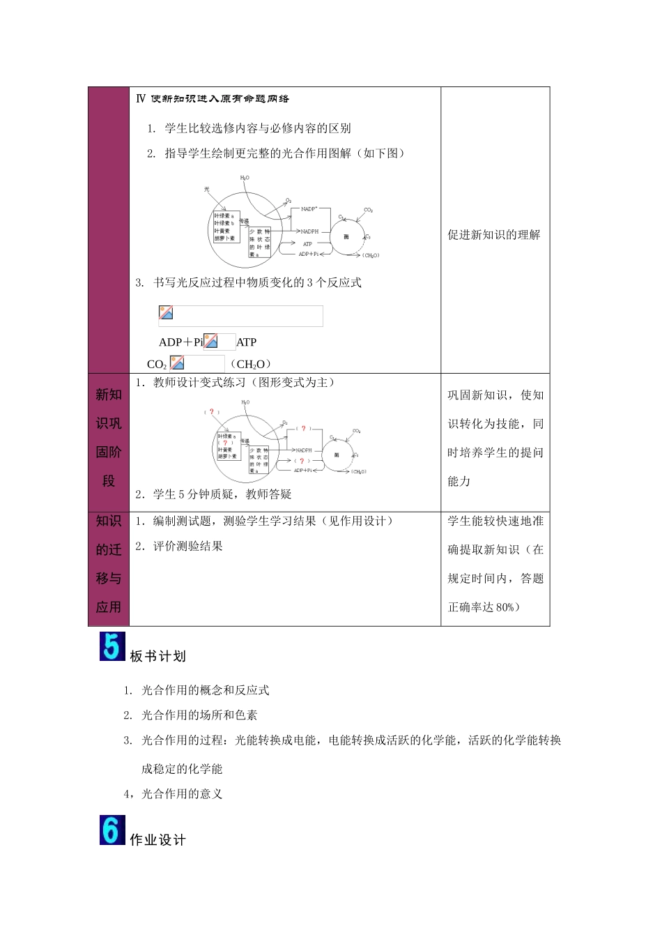 高中生物《光合作用》教案9 苏教版必修1_第3页