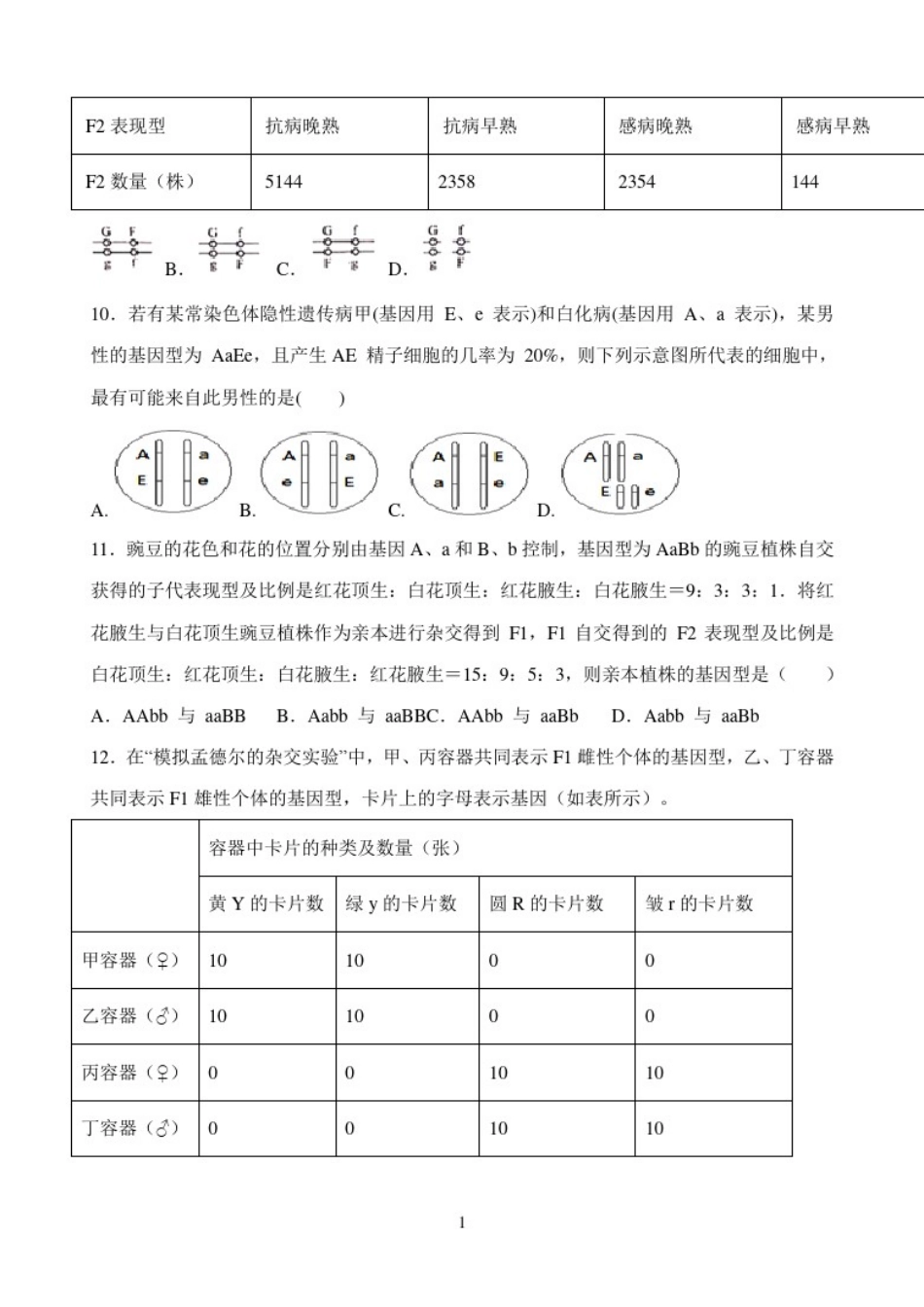 山东省济南大学城实验高级中学2021届高三第一次诊断性考试生物试题Word版含答案_第3页