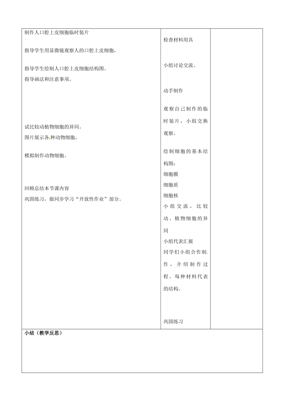 山东省郯城县第三初级中学七年级生物上册《动物细胞》教案 新人教版_第2页