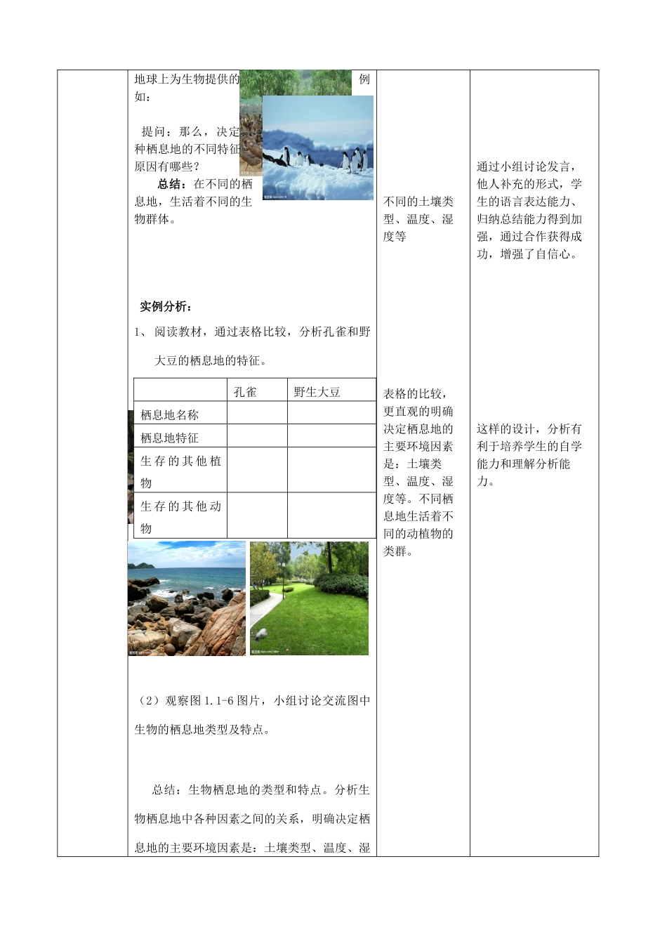 -七年级生物上册 1.1.2 生物的生活环境优秀教案 （新版）济南版-（新版）济南版初中七年级上册生物教案_第3页