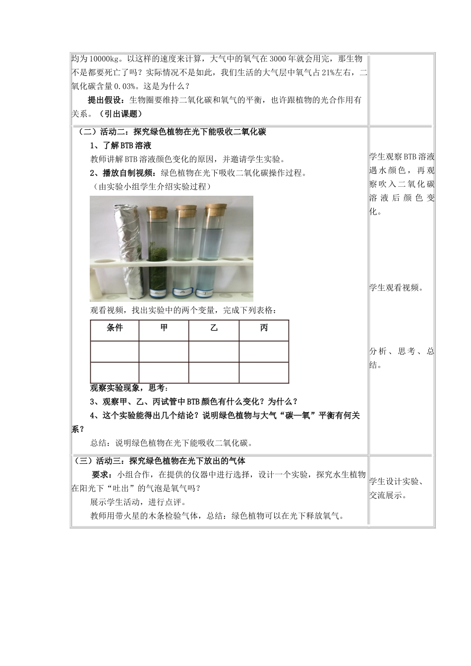 秋学期八年级生物上册 第18章 第2节 绿色植物与生物圈中的碳-氧平衡教案 苏科版-苏科版初中八年级上册生物教案_第2页