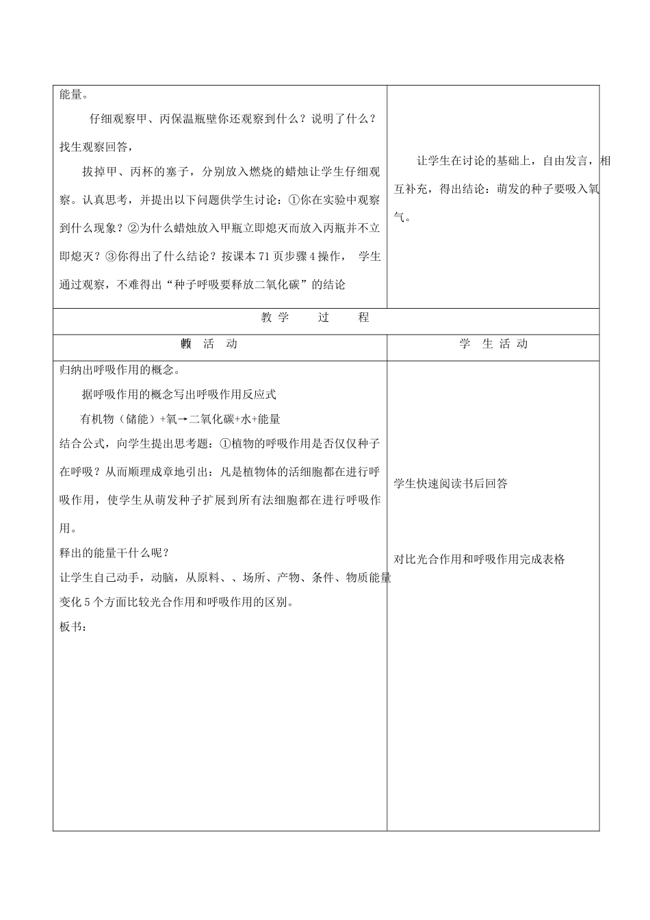 七年级生物上册《绿色植物的呼吸作用》教案 济南版_第3页