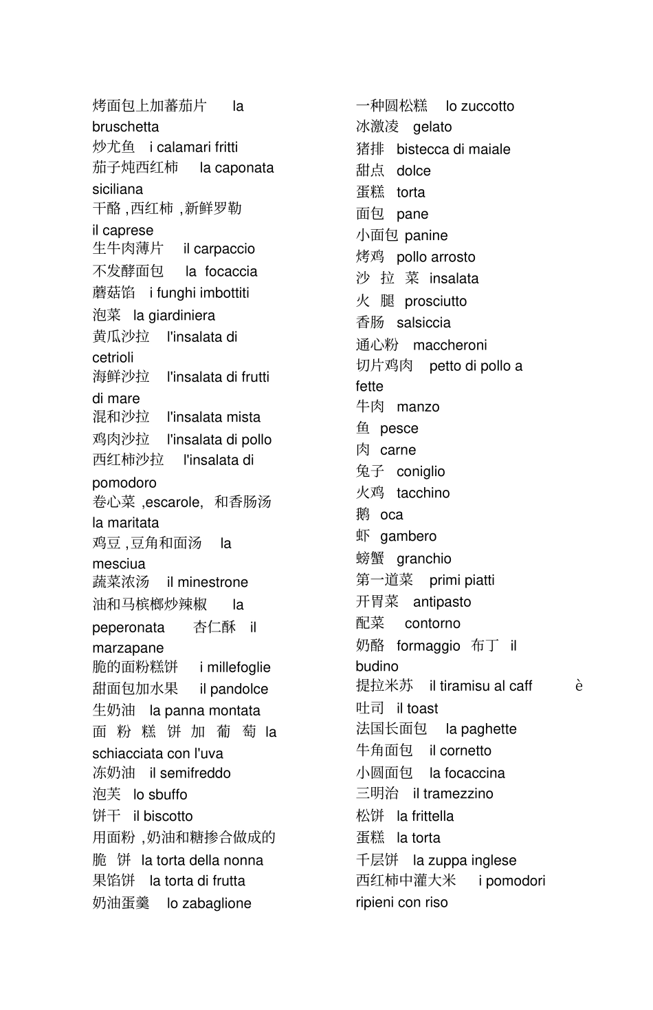 意大利语分类词汇表_第2页