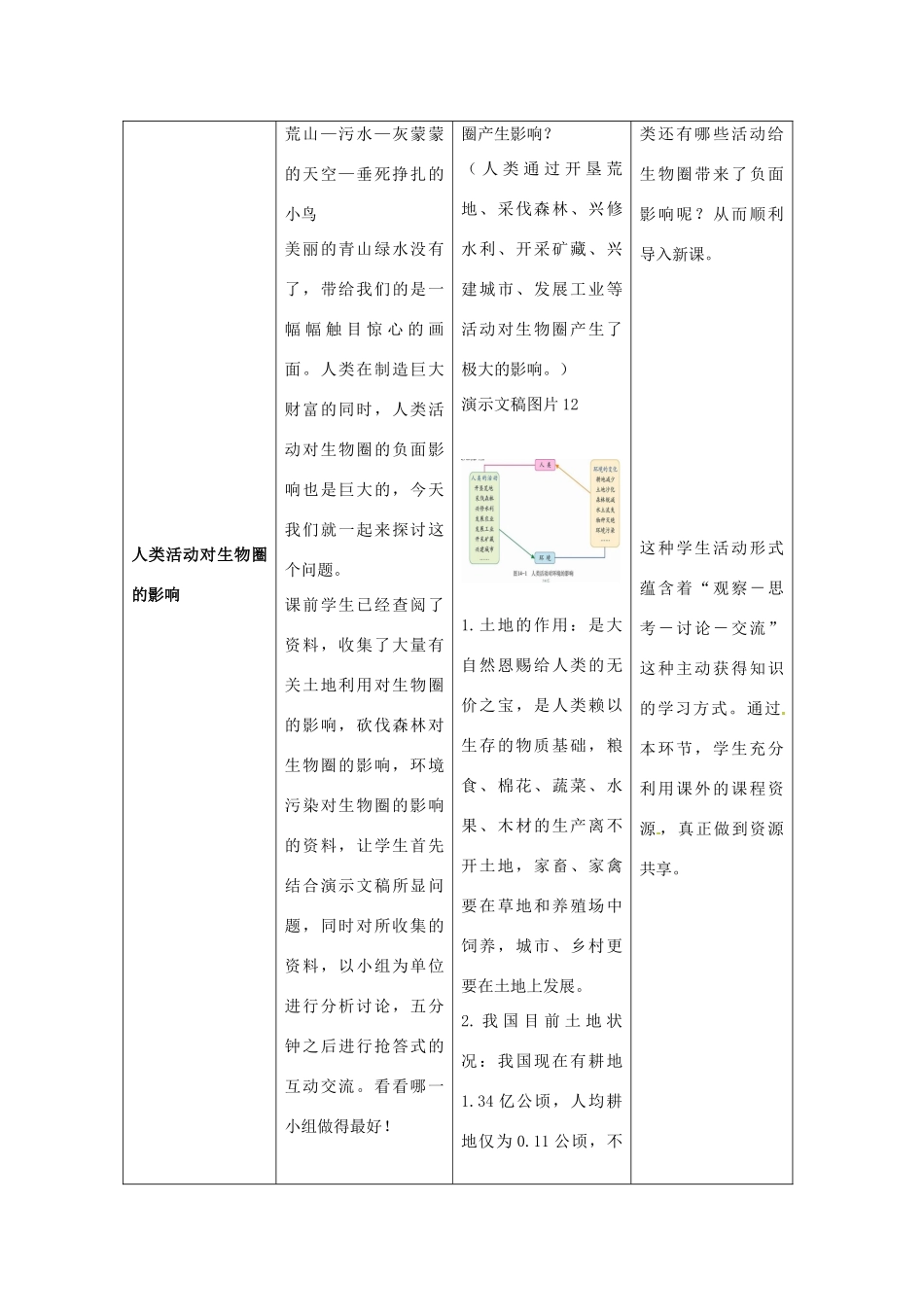 七年级生物下册 14.1《人类活动对生物圈的影响》教案 北师大版-北师大版初中七年级下册生物教案_第3页
