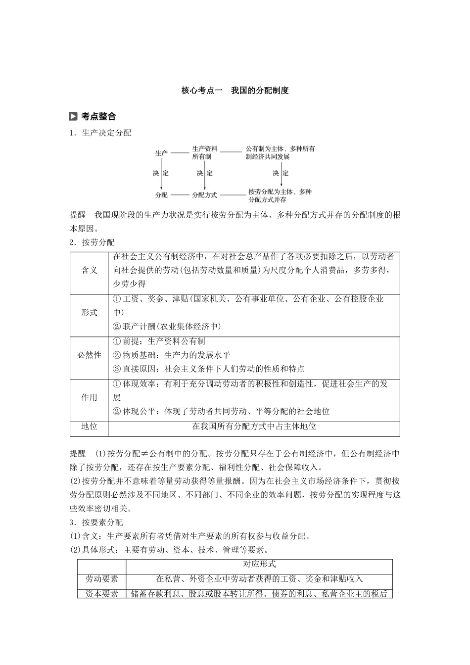 （鲁京津琼专用）高考政治大一轮复习 第三单元 收入与分配 第7课 个人收入的分配讲义-人教版高三全册政治教案_第3页