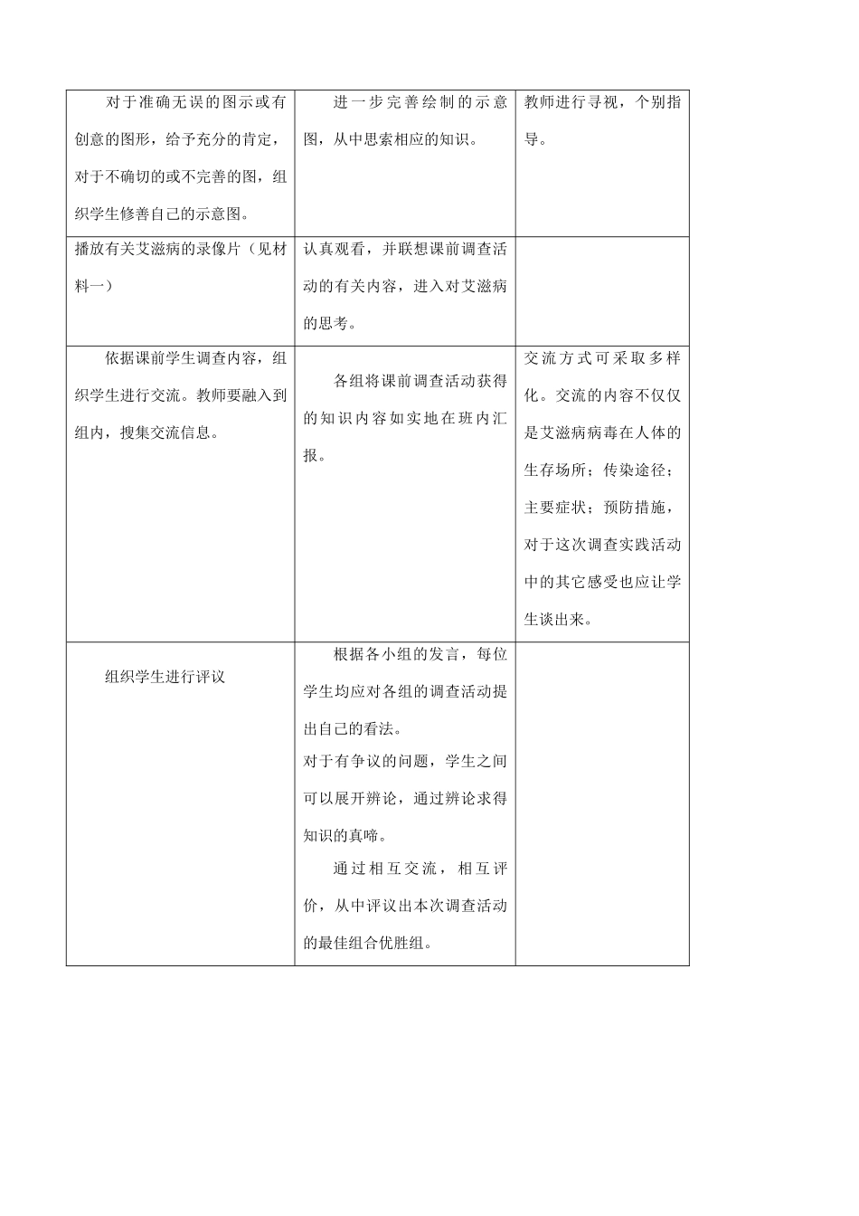 七年级生物下册 7.3《艾滋病的发生与流行》教学设计 冀教版_第3页