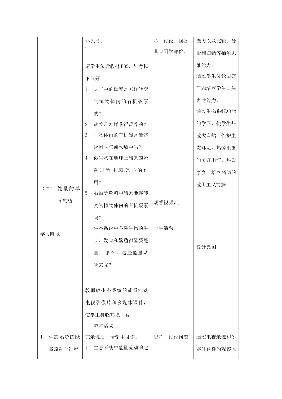 北京市房山区实验中学高中生物《生态系统的功能》教学设计 浙科版必修3_第3页