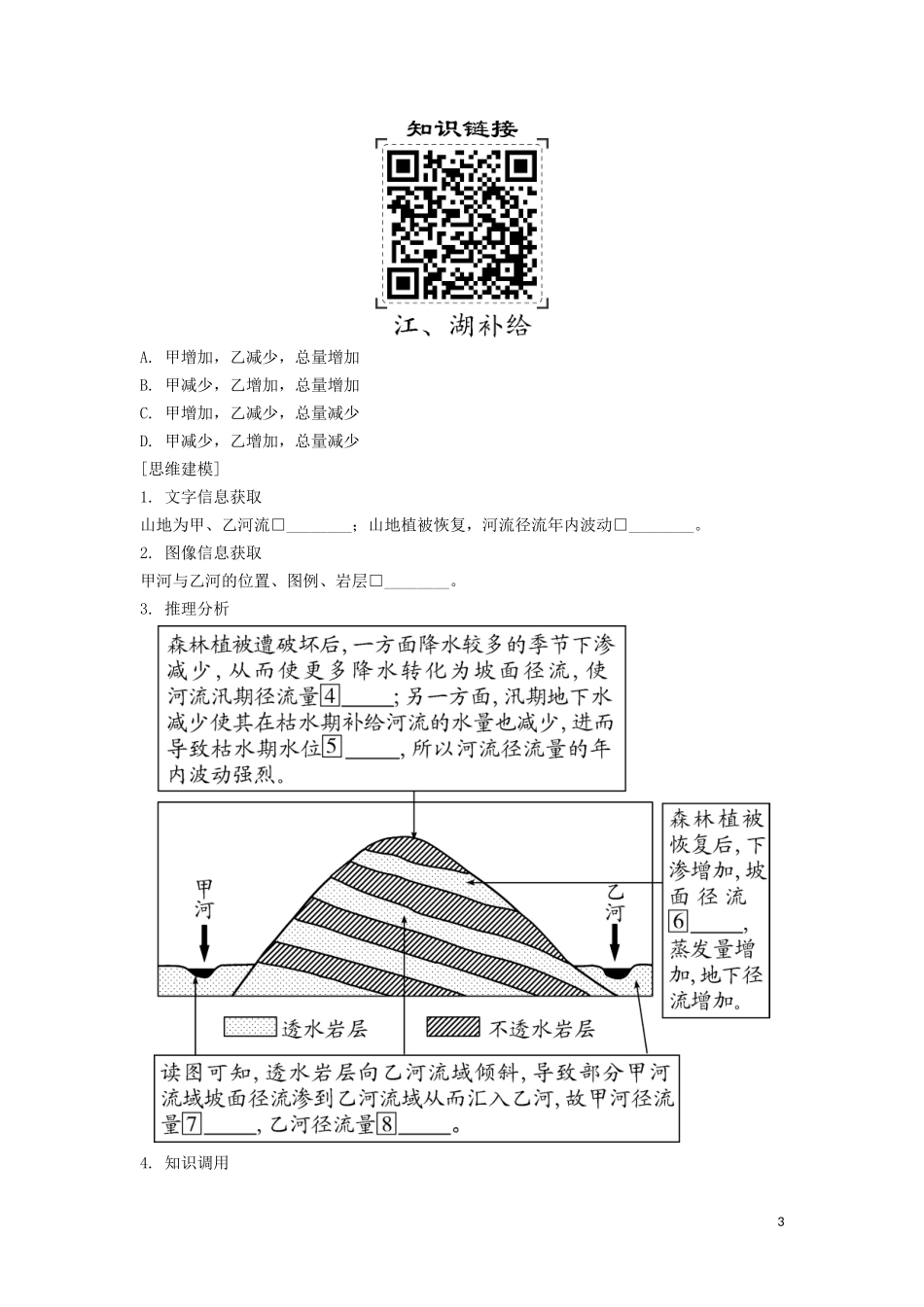 （锁定高考）高考地理一轮总复习 第四章 地球上的水 第1讲 水循环与水资源的合理利用讲义（含解析）新人教版-新人教版高三全册地理教案_第3页