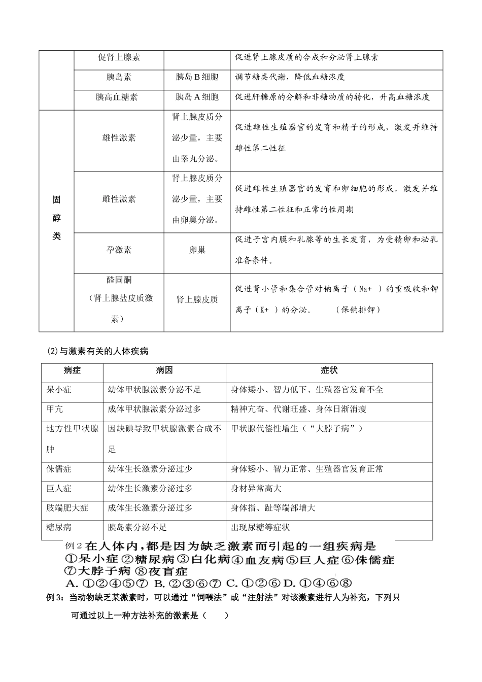 高中生物第2章第2节　通过激素的调节教案新人教版必修3__第3页