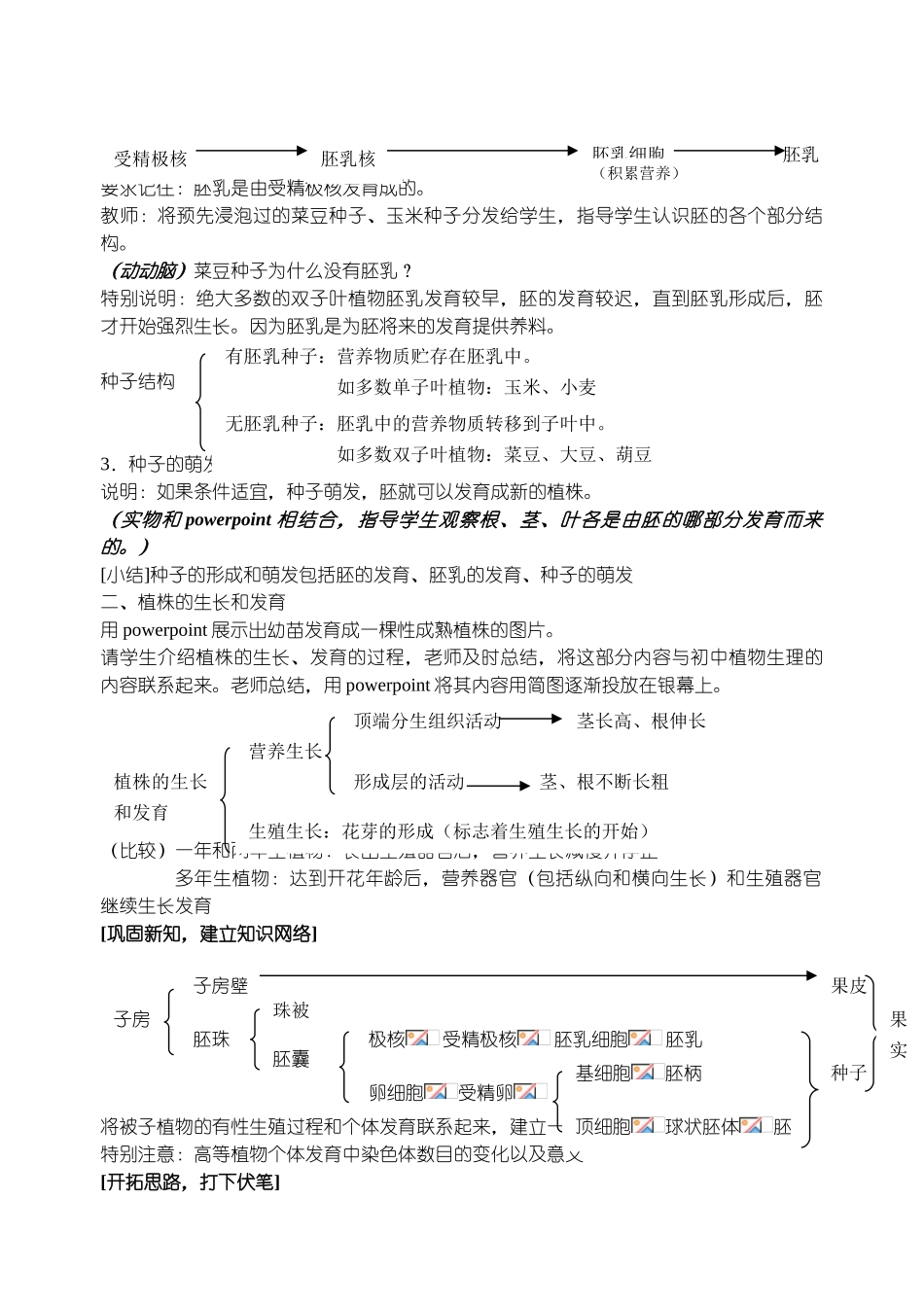 高中生物 《被子植物的个体发育》说课教案 新人教版必修1_第3页