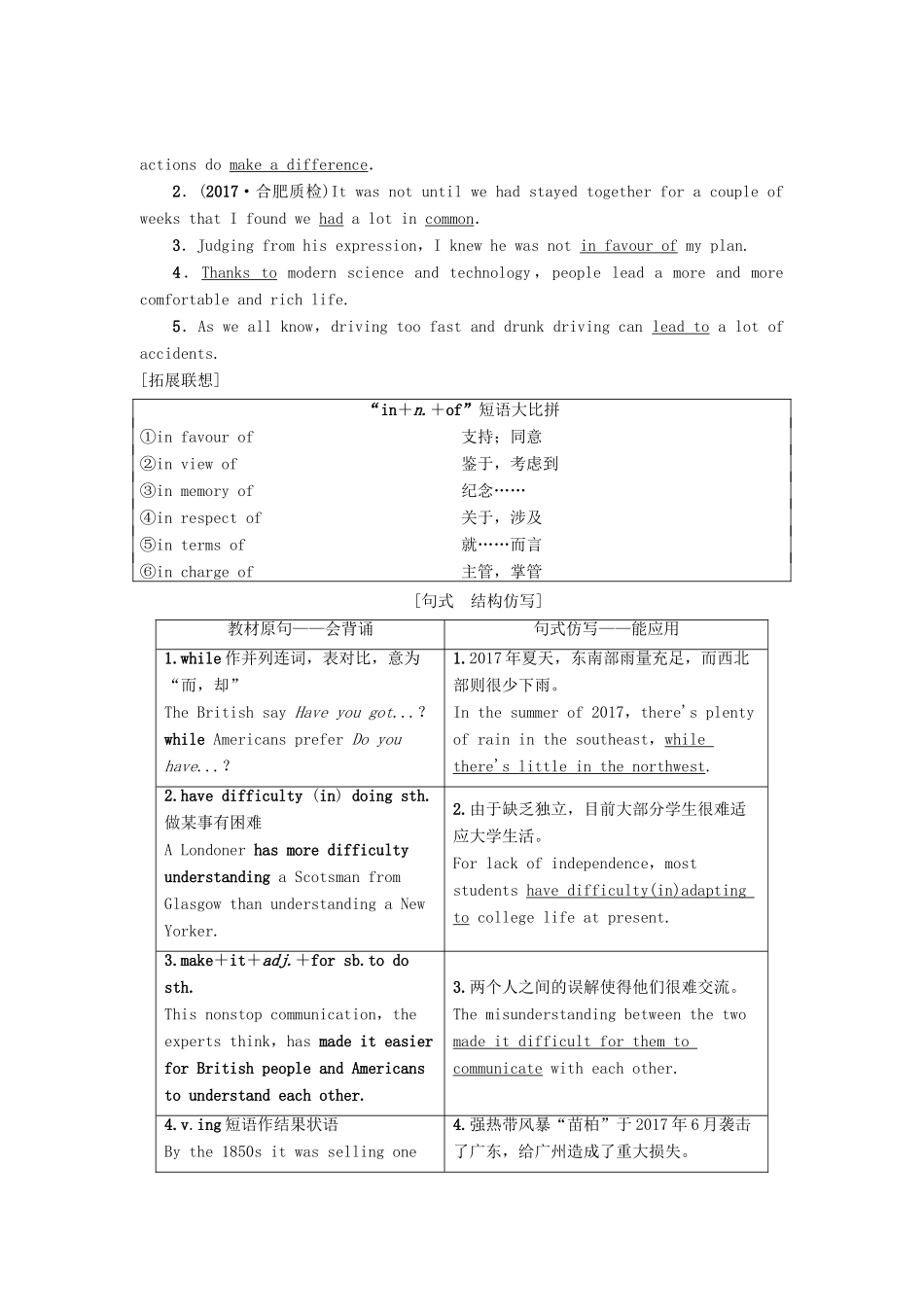 高三英语一轮复习 Module 1 British and American English教师用书 外研版必修5-外研版高三必修5英语教案_第3页