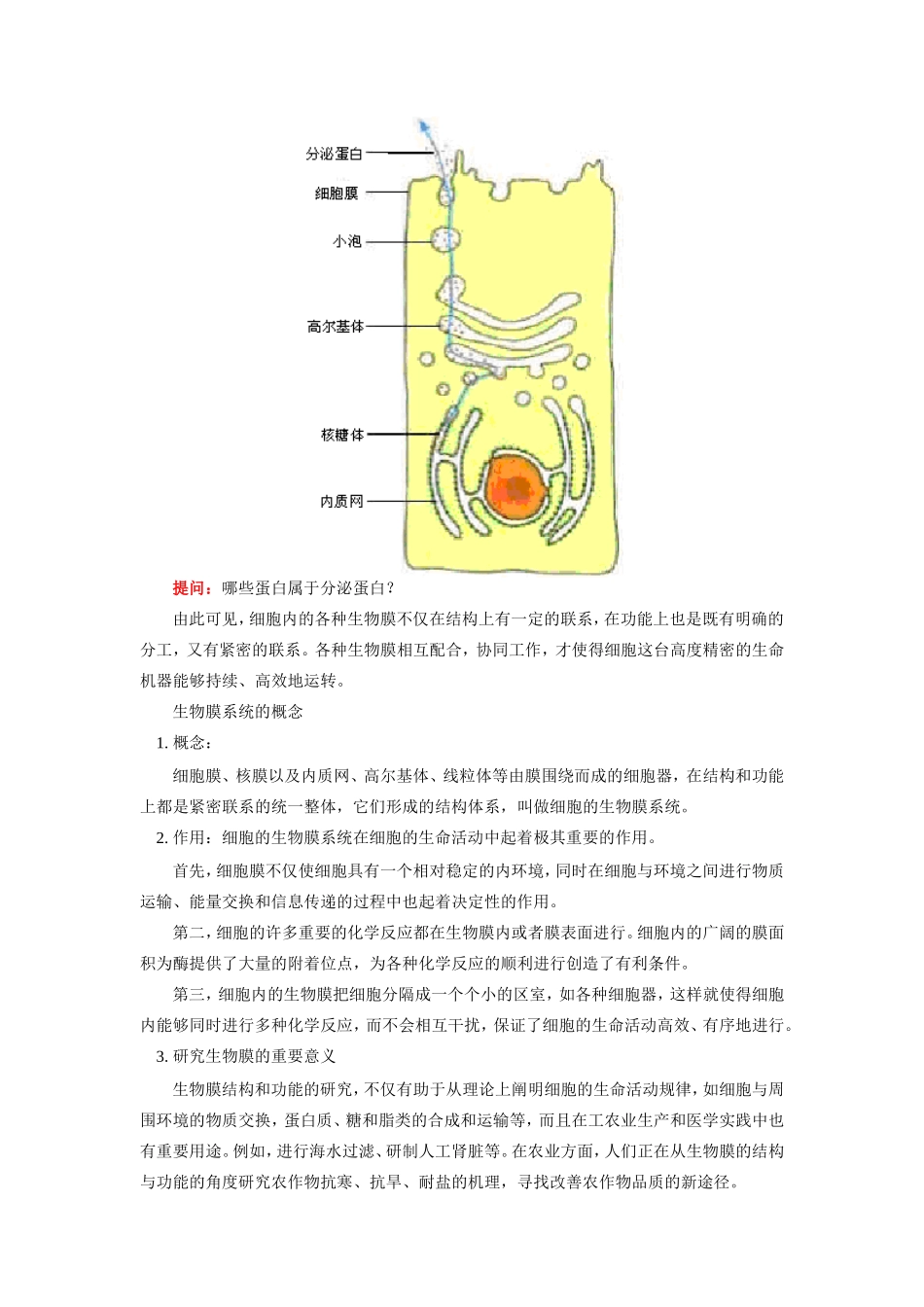 高三生物第四章  细胞与细胞工程  第一节  生物膜系统人教版知识精讲_第3页