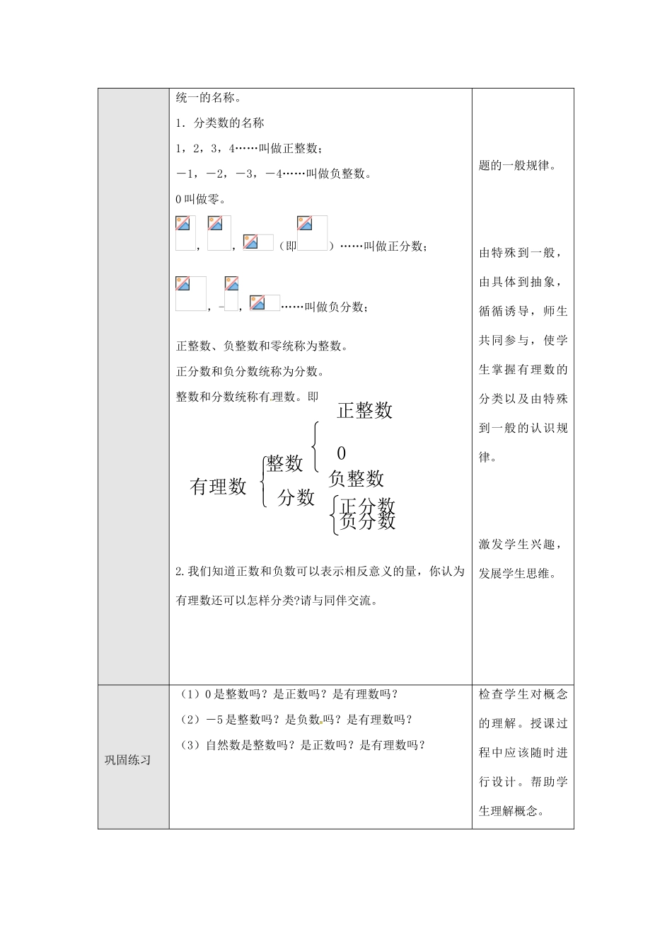 七年级数学上册 第1章 有理数 1.1 正数和负数 1.1.2 有理数教案 （新版）沪科版-（新版）沪科版初中七年级上册数学教案_第2页