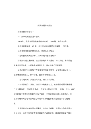 刑法案例分析报告