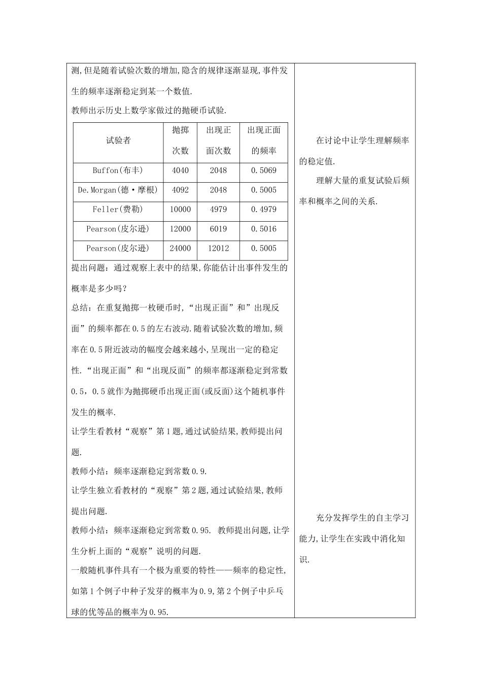 九年级数学下册 第26章 概率初步 26.3 用频率估计概率教案 （新版）沪科版-（新版）沪科版初中九年级下册数学教案_第3页