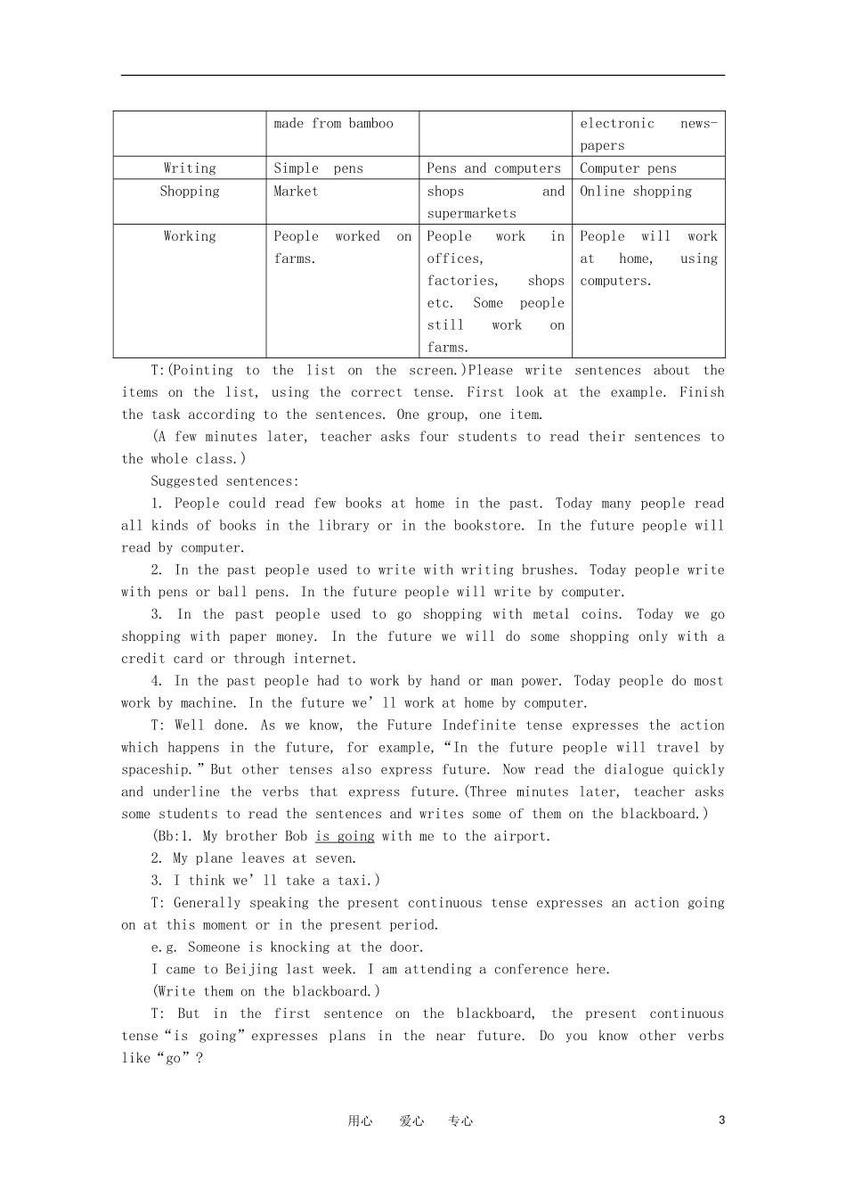 高一英语 Unit3《Going places第三课时》精品教案 旧人教版第一册_第3页