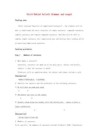 高中英语 Unit4 Behind beliefs Grammar and usage教案1 牛津译林版选修9-牛津版高三选修9英语教案