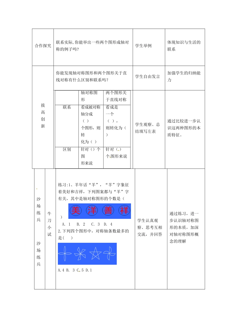 辽宁省瓦房店市第八初级中学八年级数学上册《生活中的轴对称》教学设计 人教新课标版_第3页