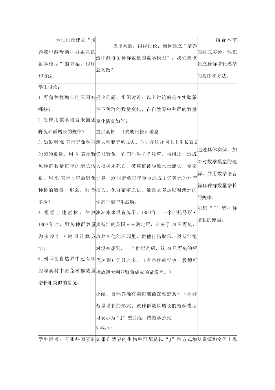 高中生物 第二单元 生物群体的稳态与调节 第一章 种群的稳态与调节 2.1.2 种群数量的变动教案 中图版必修3-中图版高二必修3生物教案_第3页