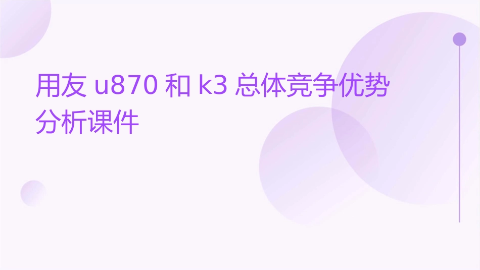 用友u870和k3总体竞争优势分析课件_第1页