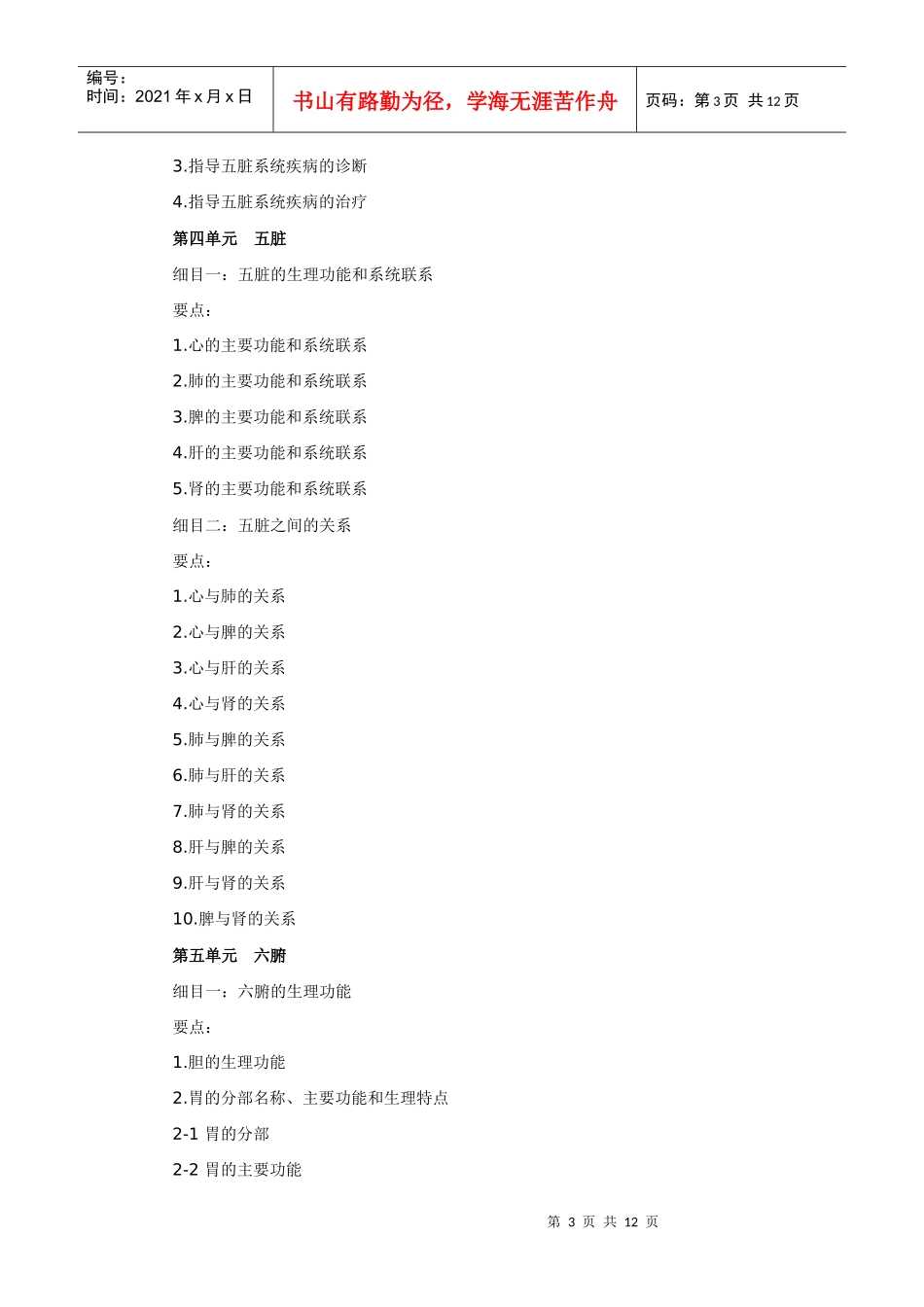 中医基础理论——XXXX年中药学初级师考试大纲(卫生资格考试：014)_第3页