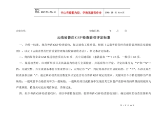 云南省兽药GSP检查验收评定标准