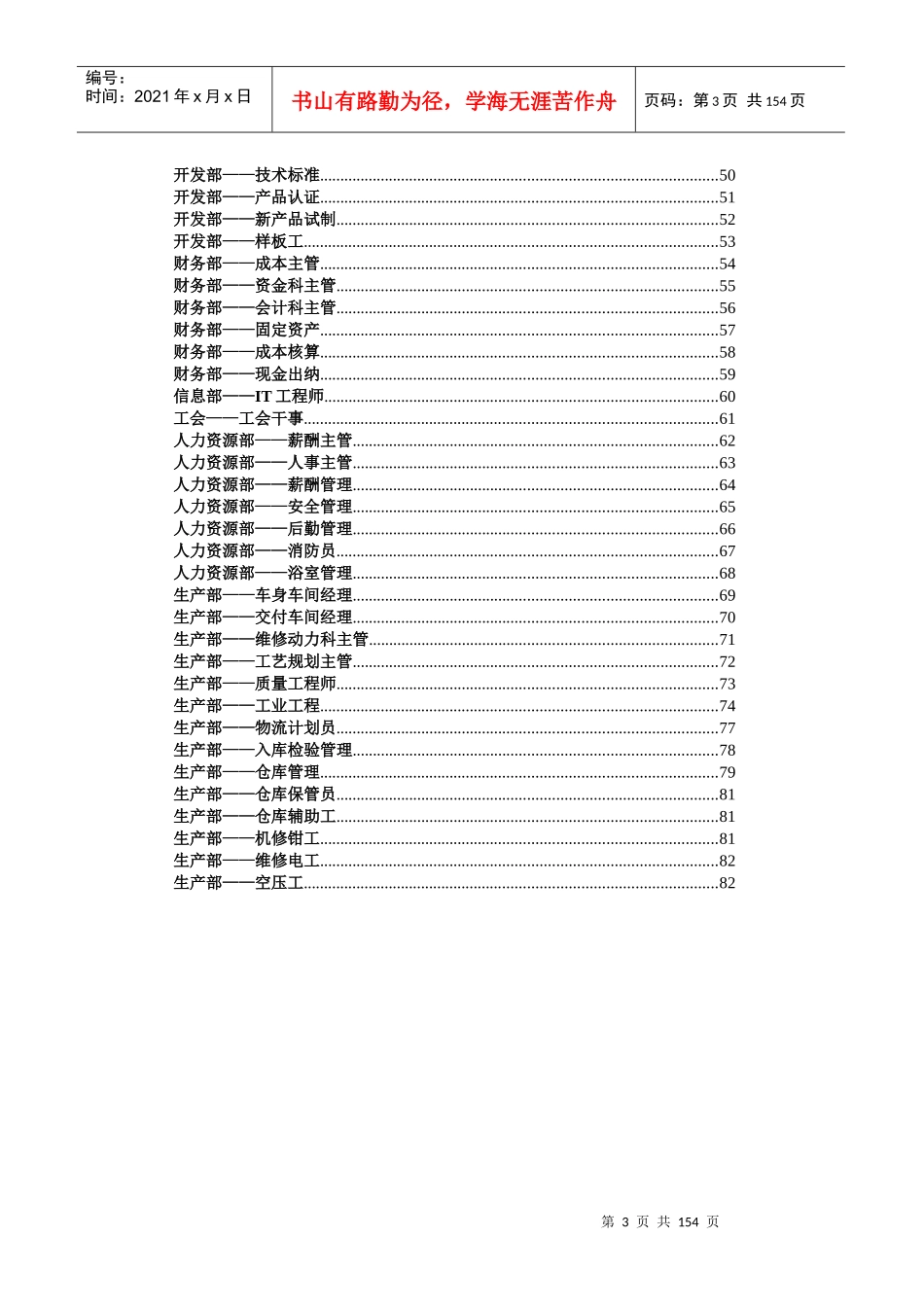 【独家披露】上海申沃客车-职位说明书-管理人员_第3页