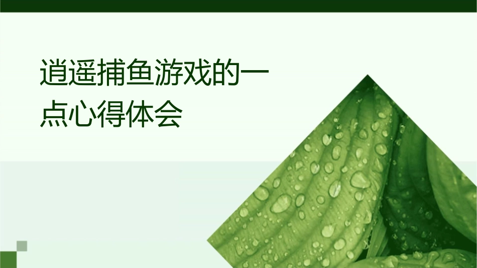 我玩逍遥捕鱼游戏的一点心得体会课件_第1页