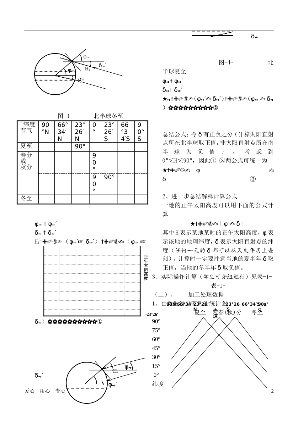 高中地理 关于正午太阳高度变化规律的专题教学探讨 中图版必修1_第2页
