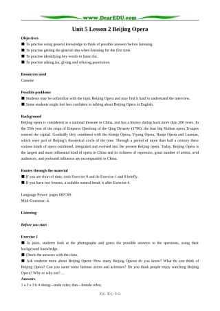 北师版英语必修2 Unit 5 Lesson 2 Beijing Opera 8