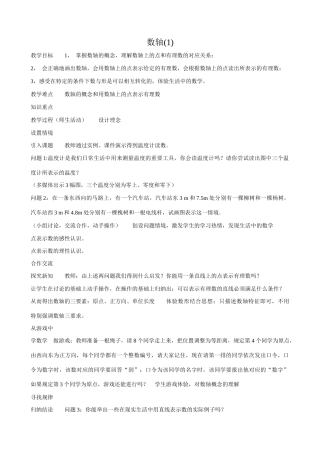 七年级数学数轴(1)苏教版