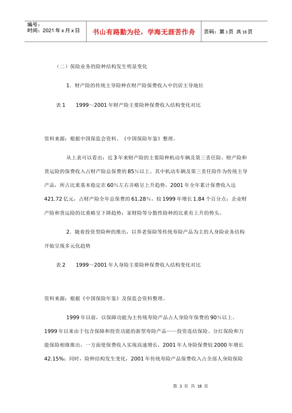 中国保险市场现状及存在的主要问题74841107_第3页