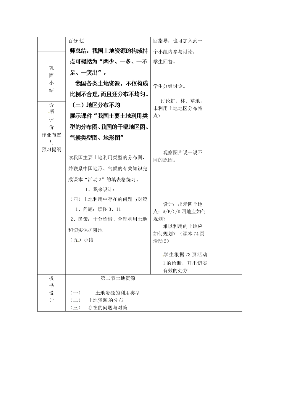 山东省临沂市蒙阴县第四中学八年级地理会考复习 中国的自然资源（第1课时）教案 新人教版_第2页