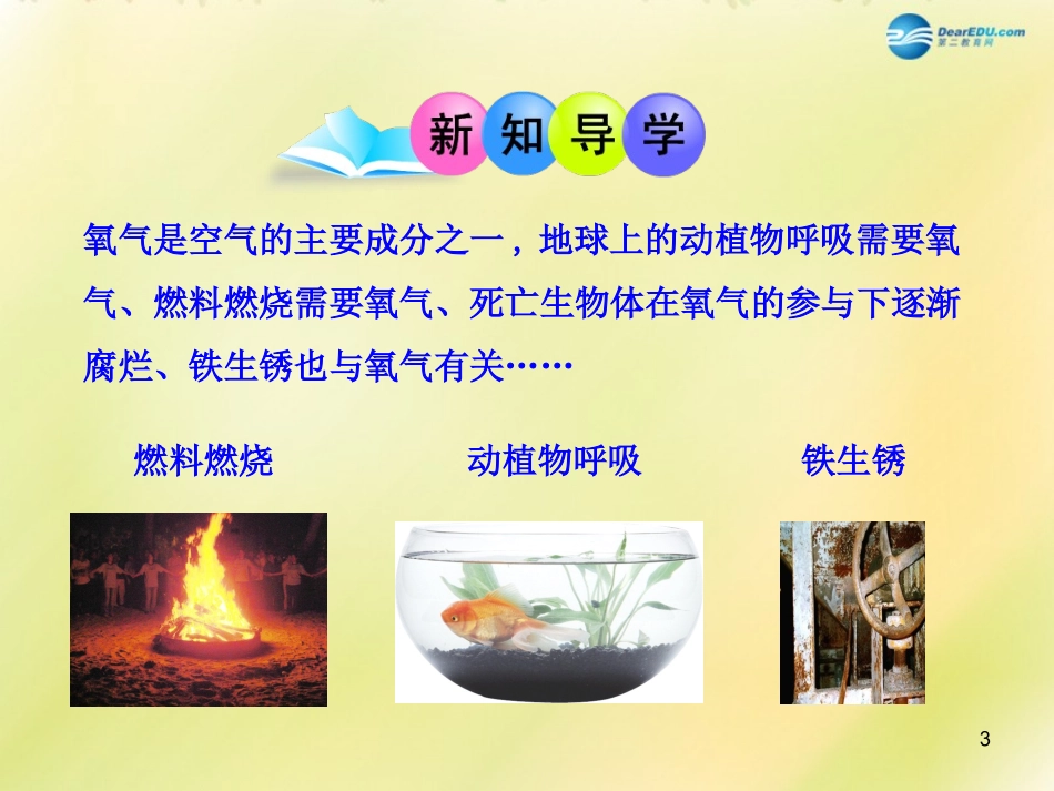 山东省泰安新泰市青云街道第一初级中学九年级化学上册 4.3 氧气课件 （新版）鲁教版_第3页