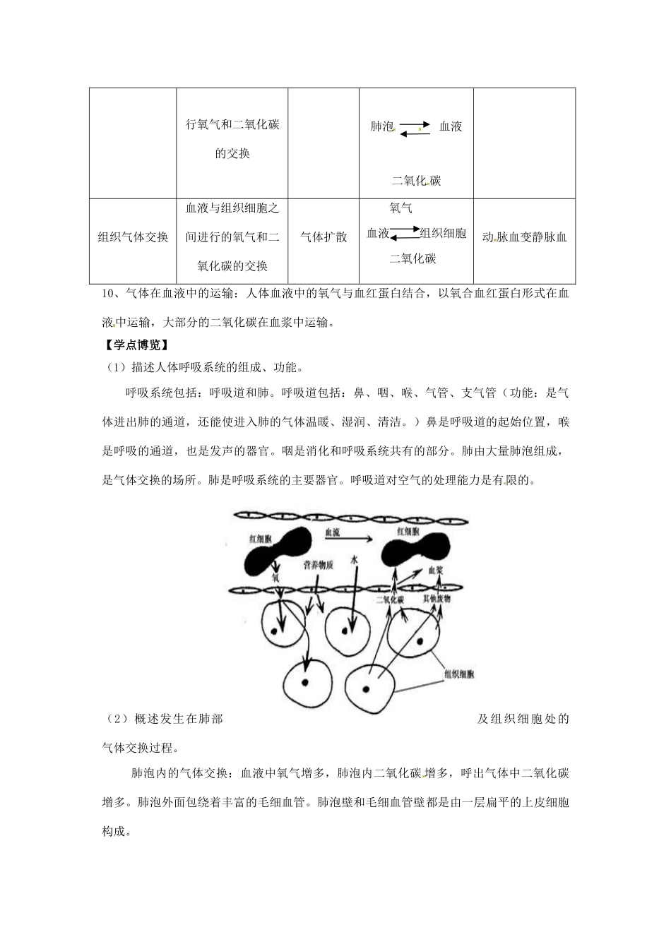 七年级生物下册 第10章人体的能量供应复习教案 北师大版_第2页