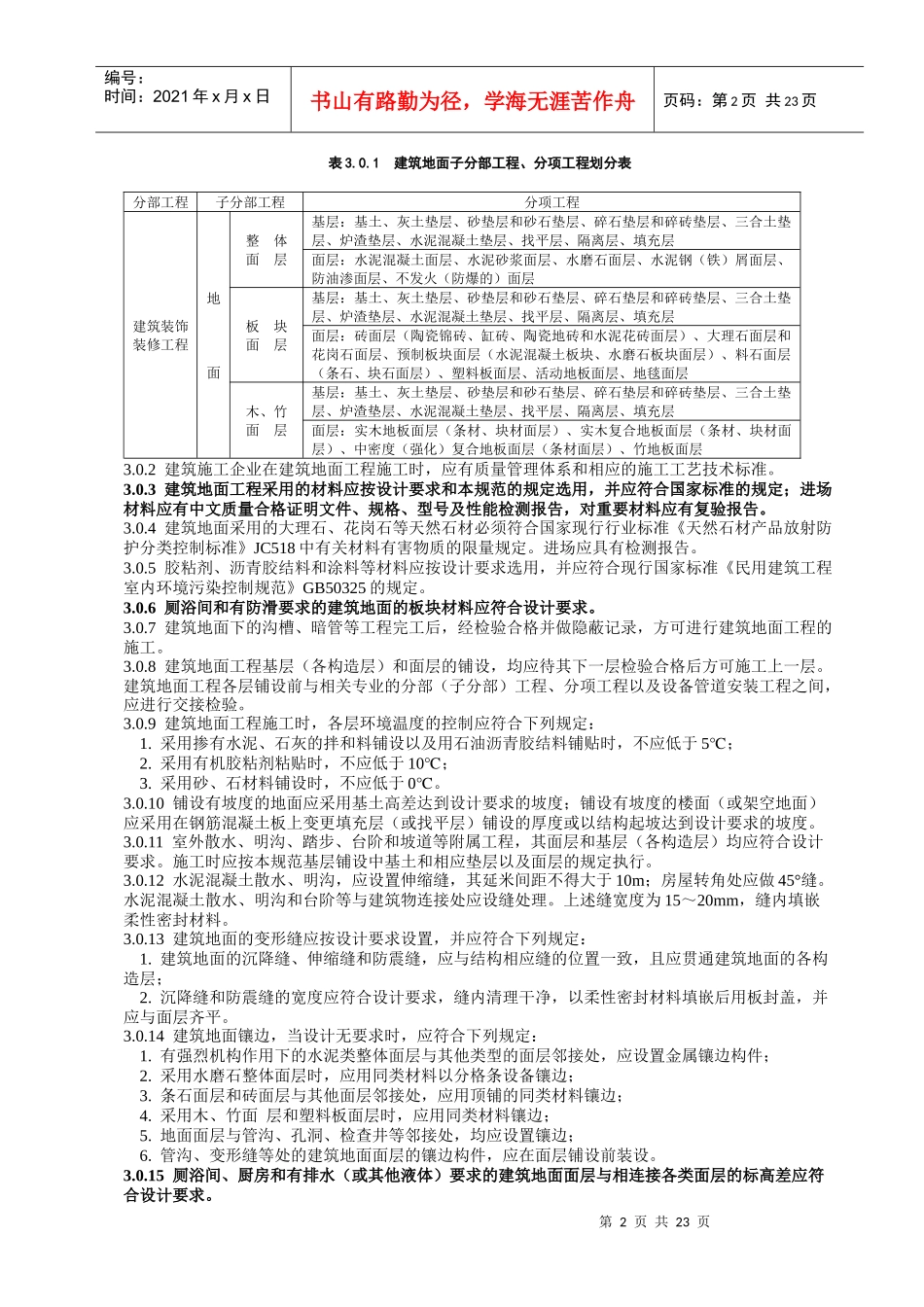 09建筑地面工程施工质量验收规范_第2页