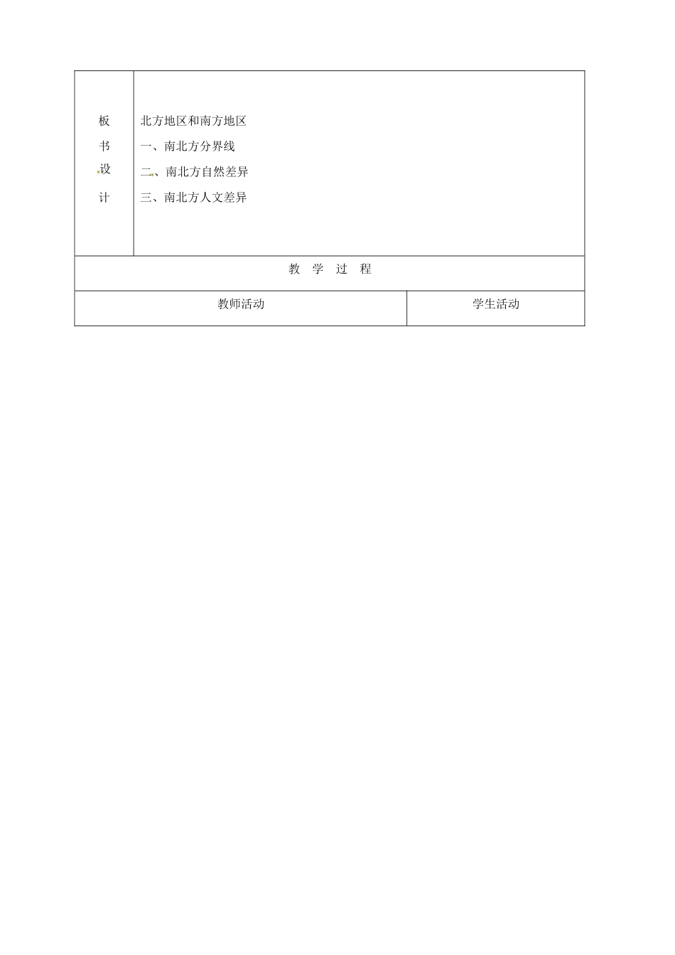 山东省烟台20中八年级地理 《北方与南方地区》教案_第2页